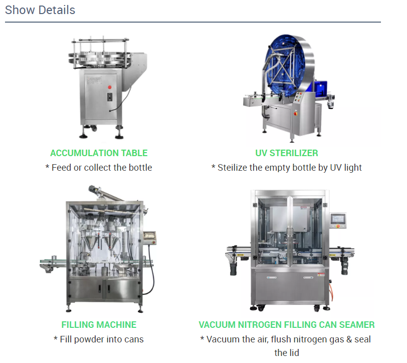 Powder Filling Canning Packing Line