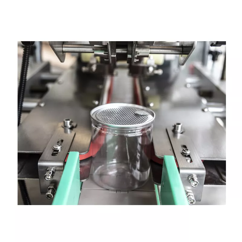 Máquina tapadora de tapa de prensa de plástico de lata de polvo automática personalizada