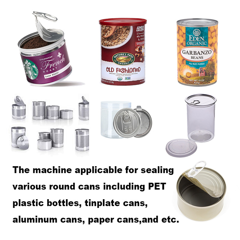 Fácil de abrir, semiautomática, comida pequeña, atún, mascota, anillo de tapa de aluminio, máquina de sellado de latas
