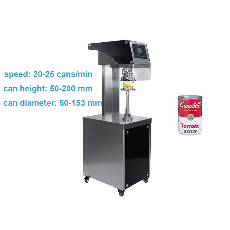 Sellador manual no rotatorio semiautomático de latas de refrescos, jugos, bebidas y galletas