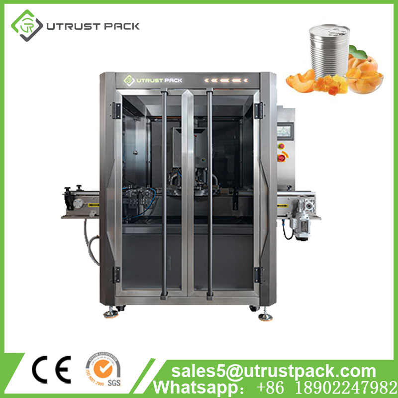High Speed Automatic Washable Fruit Canning Vacuum Food Tin Can Sealing Machine