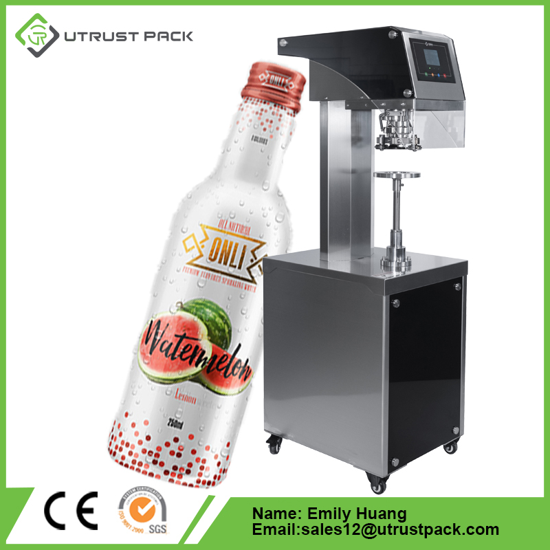Máquina selladora de bebidas enlatadas más nueva de 2023, máquina semiautomática de sellado de botellas de plástico para jugo