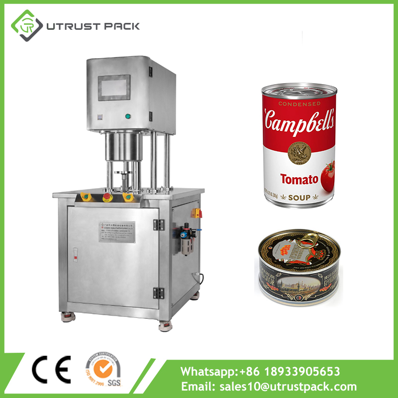 Máquina de costura de latas de lavado de nitrógeno para latas de caviar de comida pequeña al vacío Manual
