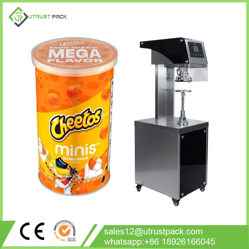 semi automatic canned cheese ball puffed food sealing machine